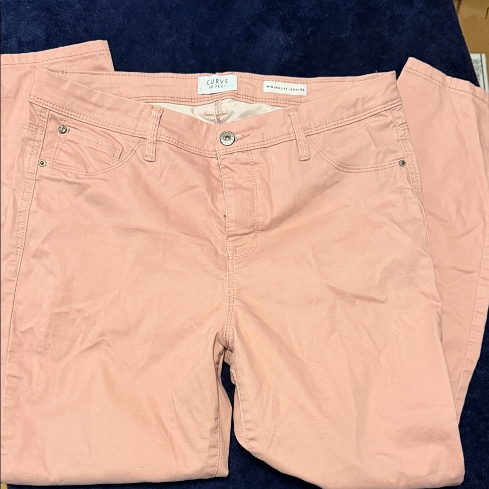 Curve Appeal Women's Straight Leg Jeans - Soft Pink